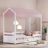 Cilek Montes White Roof Bed (90x200 Cm) - Dual Height - Kids Haven